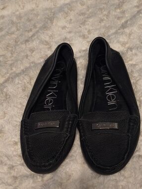 Calvin Klein Black Leather Driving Loafers